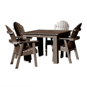 Hamilton Adirondack 5pc Square Outdoor Dining Set Dining Set Weathered Acorn