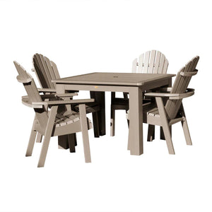 Hamilton Adirondack 5pc Square Outdoor Dining Set Dining Set Woodland Brown