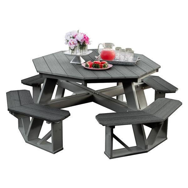 Heritage Octagon Picnic Table Picnic Table Dark Gray / Without Umbrella Hole