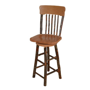 Hickory Panel Back Swivel Barchair Swivel Chair