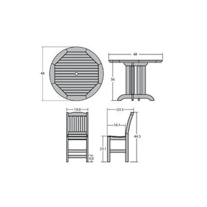 Lehigh 5pc Round Counter Height Recycled Plastic Outdoor Dining Set Dining Set