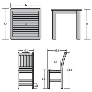 Lehigh 5pc Square Counter Height Outdoor Dining Set 42" x 42" Dining Set