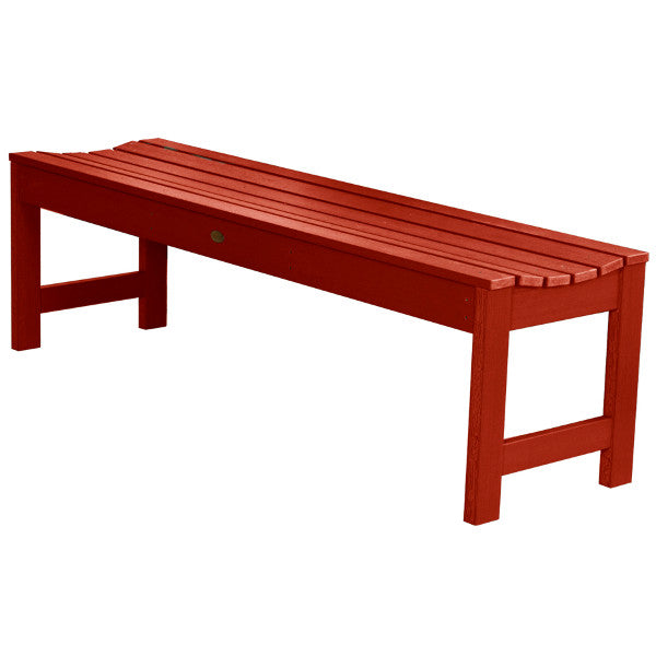 Lehigh Backless Synthetic Wood Picnic Bench Picnic Bench 4ft Wide Bench / Rustic Red