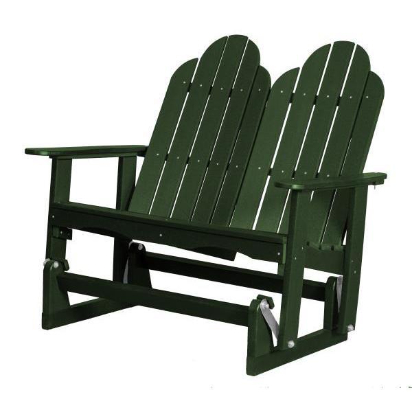 Little Cottage Co. Classic Adirondack 4&#39; Glider Solid Resin Gliders Turf Green