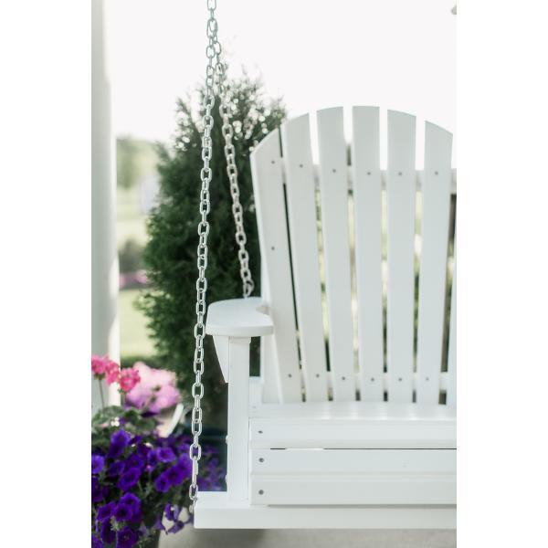 Little Cottage Co. Heritage Adirondack 4ft. Plastic Garden Swing Porch Swings Black / No