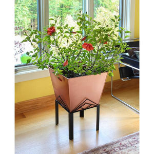 Marion Planter with Copper Plated Flower Box Planter with Flower Box