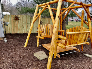Outdoor Double Glider Swing Set Outdoor Glider / Double Glider Swing / double swing set for adults