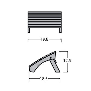 Outdoor Folding Adirondack Ottoman Patio Chair