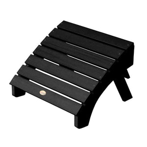 Outdoor Folding Adirondack Ottoman Patio Chair Black