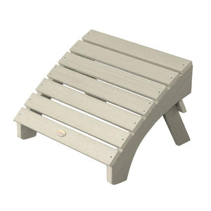 Outdoor Folding Adirondack Ottoman Patio Chair Whitewash
