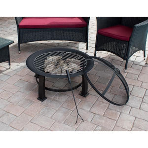 Outdoor Wood Burning Fire Pit With Cooking Grate Fire Pits