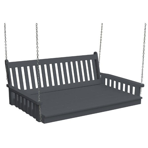 Poly Traditional English Swingbed Porch Swing Beds 6ft / Dark Gray
