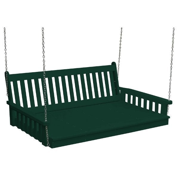 Poly Traditional English Swingbed Porch Swing Beds 6ft / Turf Green