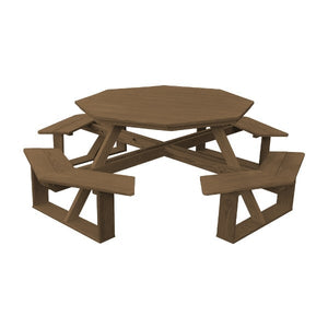 Pressure Treated Pine 54” Octagon Walk-In Table Picnic Table Mushroom Stain / Without Umbrella Hole