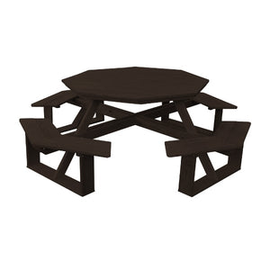 Pressure Treated Pine 54” Octagon Walk-In Table Picnic Table Walnut Stain / Without Umbrella Hole