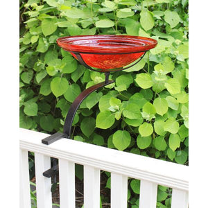 Red Crackle Glass Birdbath Bowl Birdbath Bowl