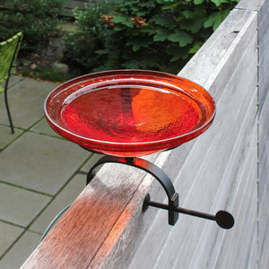 Red Crackle Glass Birdbath Bowl Birdbath Bowl