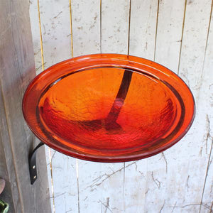 Red Crackle Glass Birdbath Bowl Birdbath Bowl