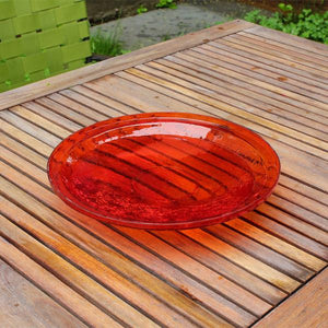 Red Crackle Glass Birdbath Bowl Birdbath Bowl