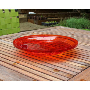 Red Crackle Glass Birdbath Bowl Birdbath Bowl