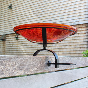 Red Crackle Glass Birdbath Bowl Birdbath Bowl