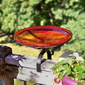 Red Crackle Glass Birdbath Bowl Birdbath Bowl