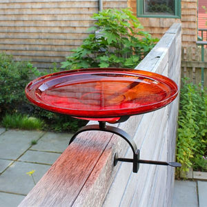 Red Crackle Glass Birdbath Bowl Birdbath Bowl