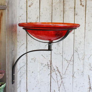 Red Crackle Glass Birdbath Bowl Birdbath Bowl