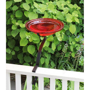 Red Crackle Glass Birdbath Bowl Birdbath Bowl