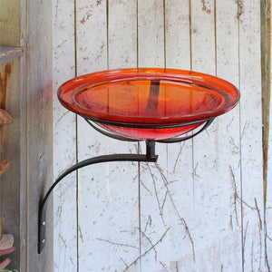 Red Crackle Glass Birdbath Bowl Birdbath Bowl