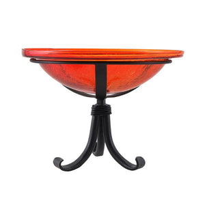 Red Crackle Glass Birdbath Bowl Birdbath Bowl