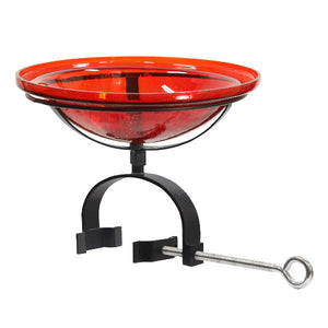 Red Crackle Glass Birdbath Bowl Birdbath Bowl