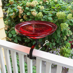 Red Crackle Glass Birdbath Bowl Birdbath Bowl
