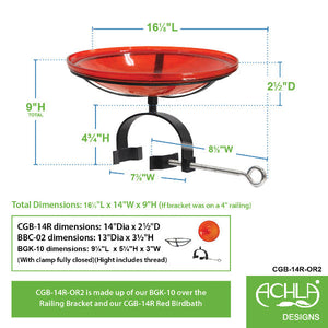 Red Crackle Glass Birdbath Bowl Birdbath Bowl
