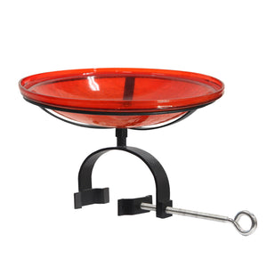 Red Crackle Glass Birdbath Bowl Birdbath Bowl