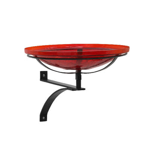 Red Crackle Glass Birdbath Bowl Birdbath Bowl