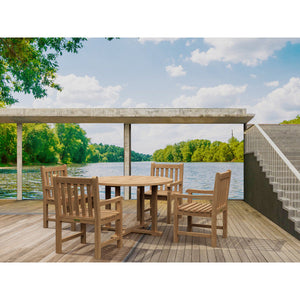 Teak Tosca Classic Armchair 5-Pieces Dining Set Dining Set