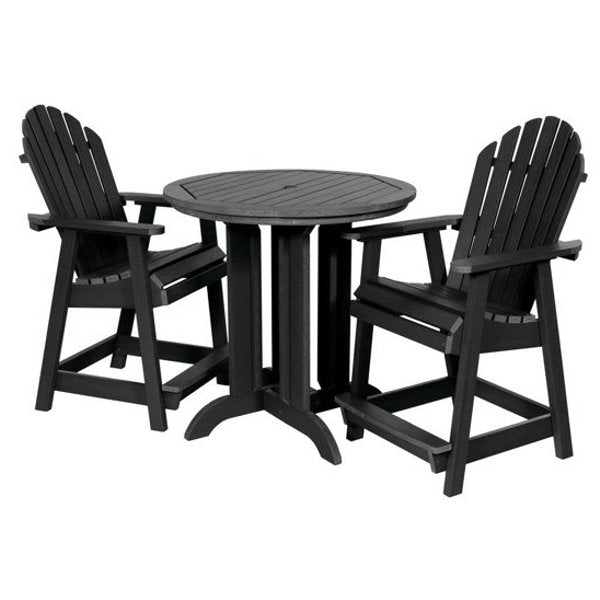 The Sequoia Professional Commercial Grade 3 Pc Muskoka Adirondack Bistro Dining Set in Counter Height with 36” Table Dining Set