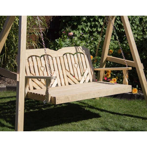 60" Treated Pine Heartback Swingbed Porch Swing