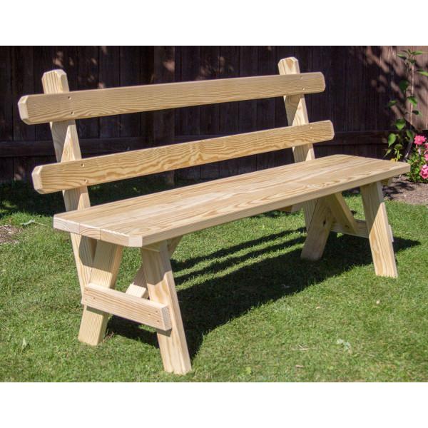 Treated Pine Traditional Garden Bench with Back