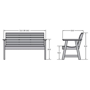 USA Weatherly Synthetic Wood Garden Bench Garden Bench
