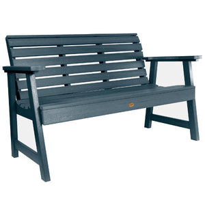 USA Weatherly Synthetic Wood Garden Bench Garden Bench 4ft Wide Bench / Federal Blue