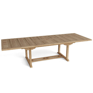 Valencia 117" Rectangular Table With Double Extensions Outdoor Table