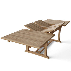 Valencia 117" Rectangular Table With Double Extensions Outdoor Table