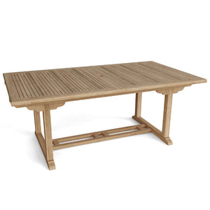 Valencia 117" Rectangular Table With Double Extensions Outdoor Table