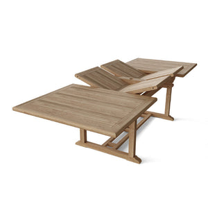 Valencia 117" Rectangular Table With Double Extensions Outdoor Table