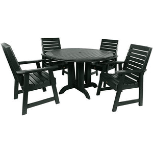 Weatherly 5pc Round Dining Height Table Set Dining Set Charleston Green