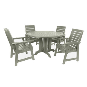 Weatherly 5pc Round Dining Height Table Set Dining Set Eucalyptus