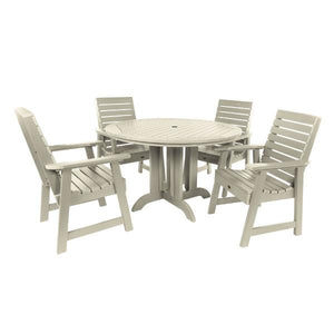 Weatherly 5pc Round Dining Height Table Set Dining Set Whitewash