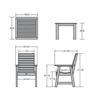 Weatherly 5pc Square Dining Table Set Dining Set